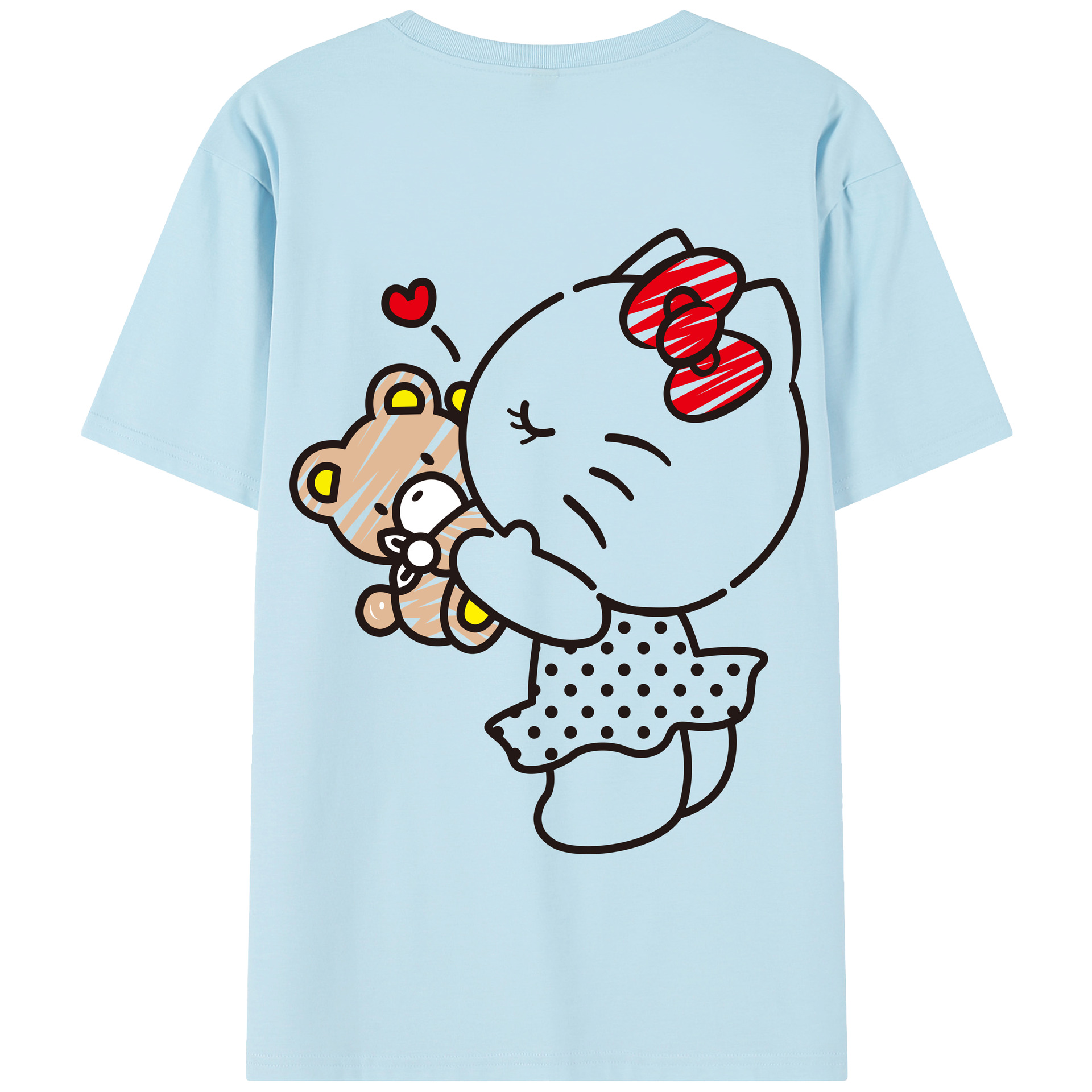（画像用） Hello Kitty ハローキティ 綿100％半袖Tシャツ（背面プリント）